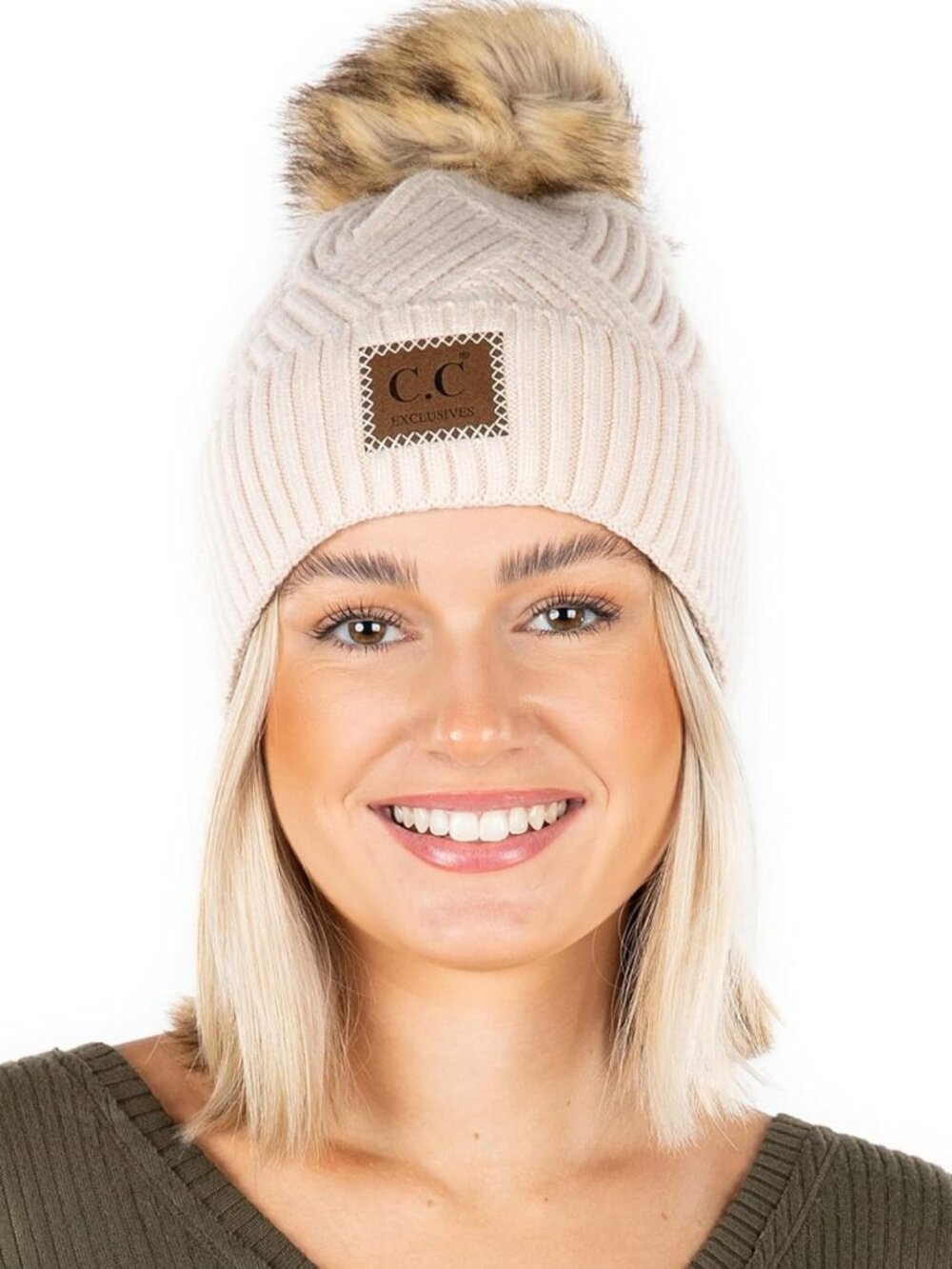 Cozy Pom Pom Beanie for Women & Teens - Soft Knit Winter Hat, Warm & Stylish